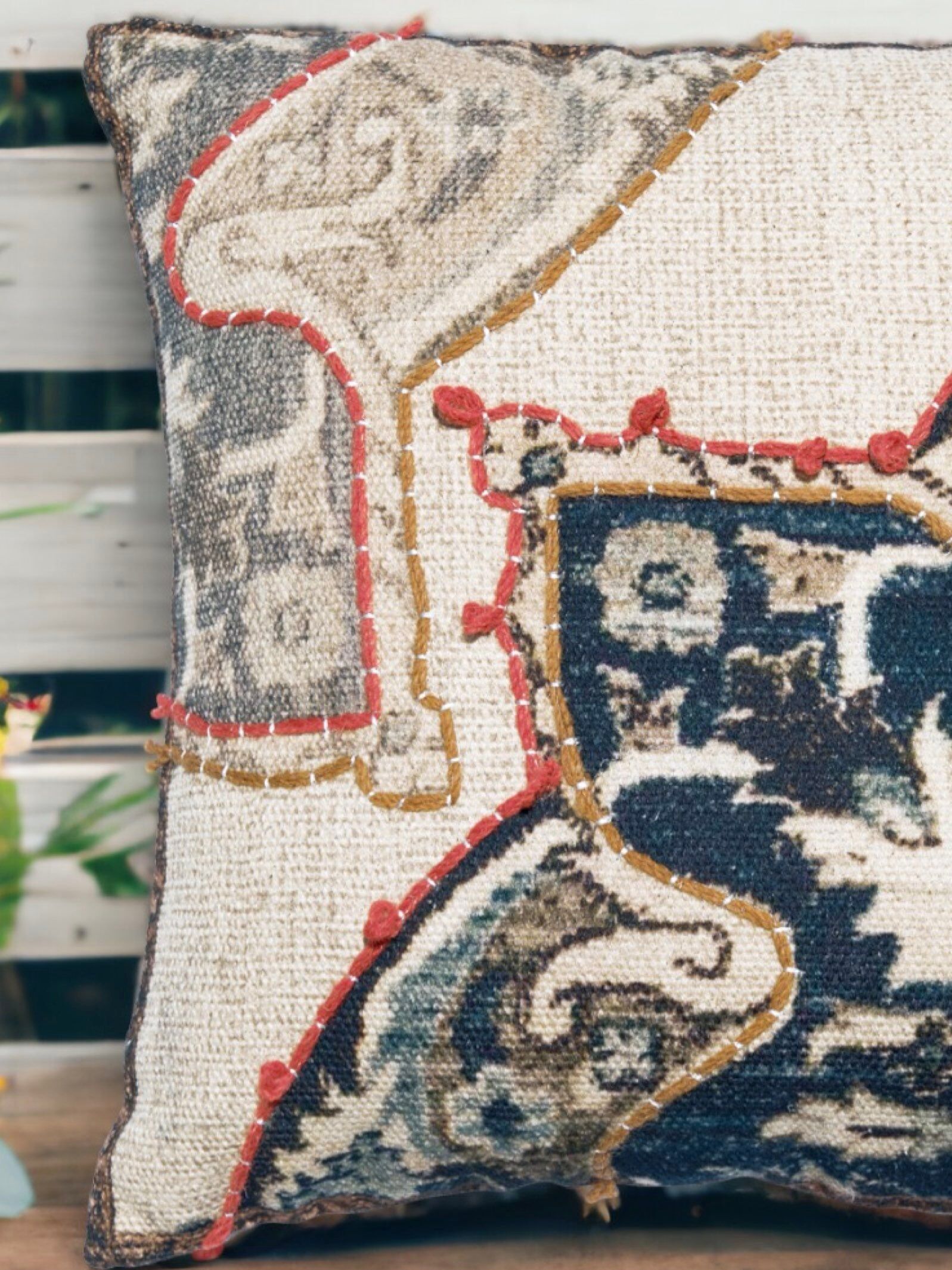 Nain Embroidered Cushion Cover