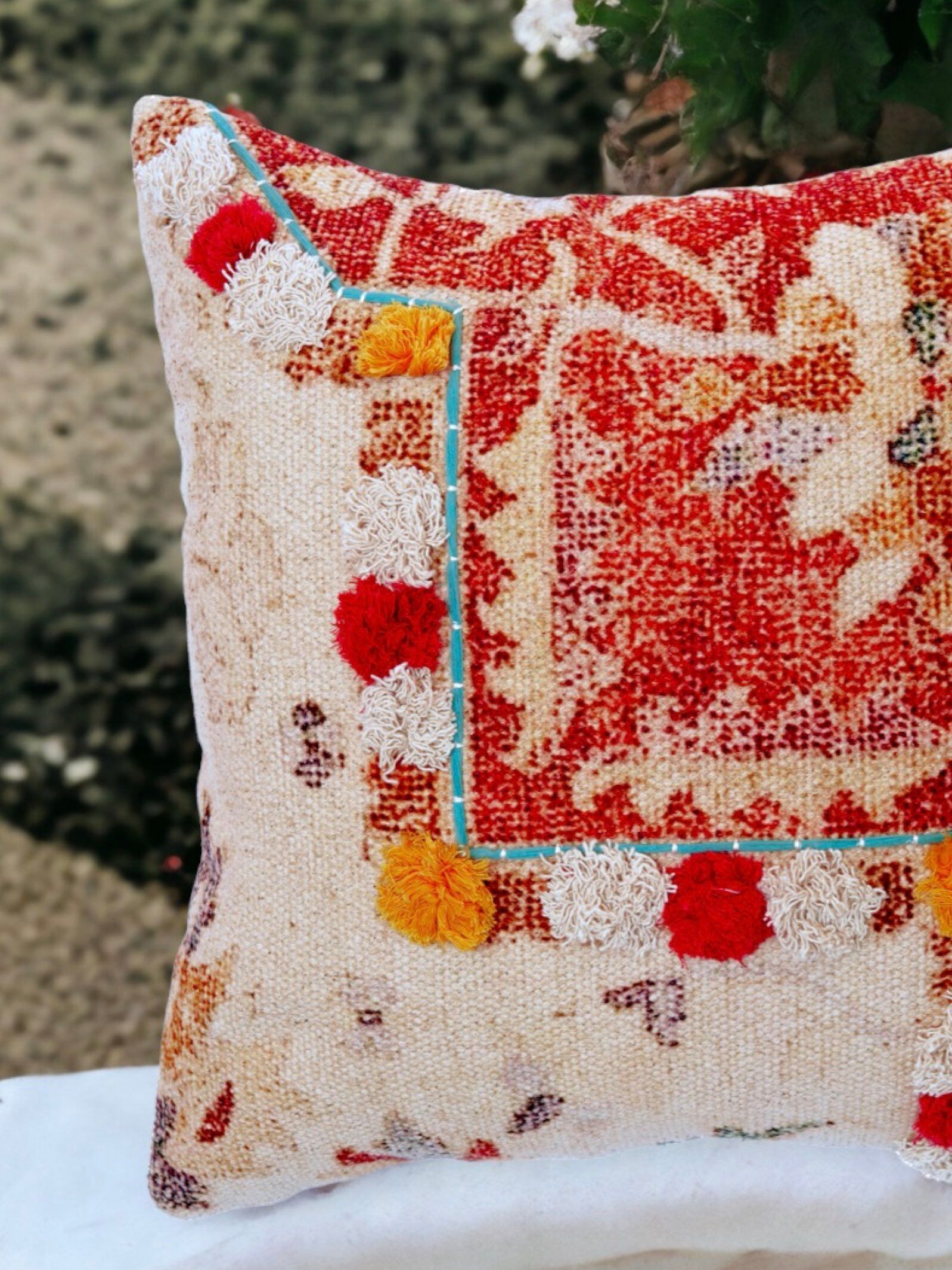 Fusion Flourish Embroidered Cushion Cover