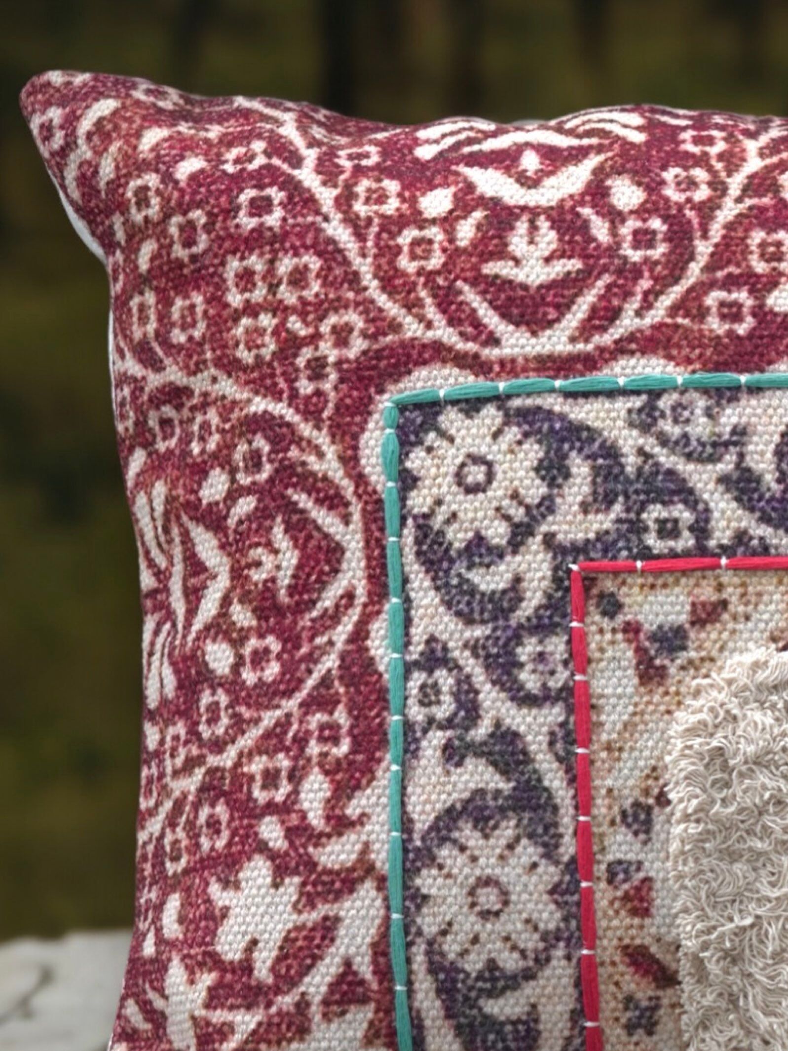 Floral Whispers Embroidered Cushion Cover