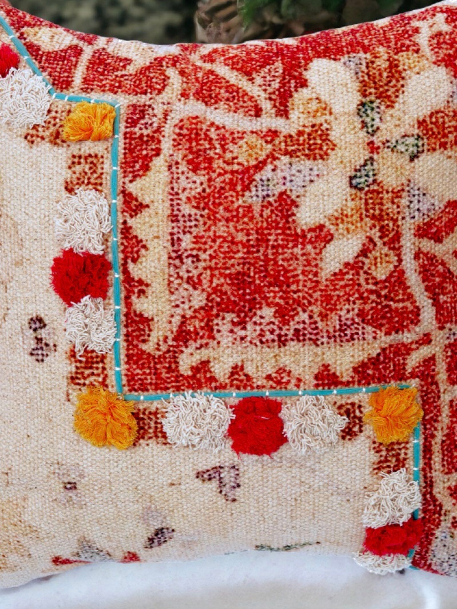 Fusion Flourish Embroidered Cushion Cover