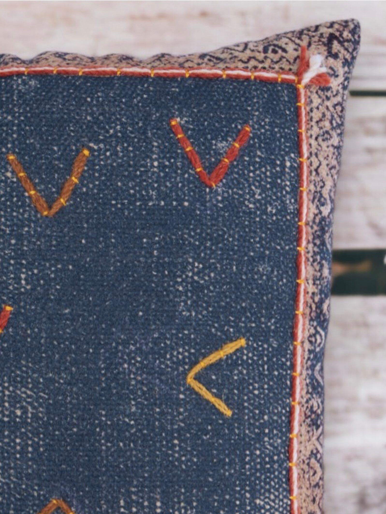 Azure Embroidered Cushion Cover