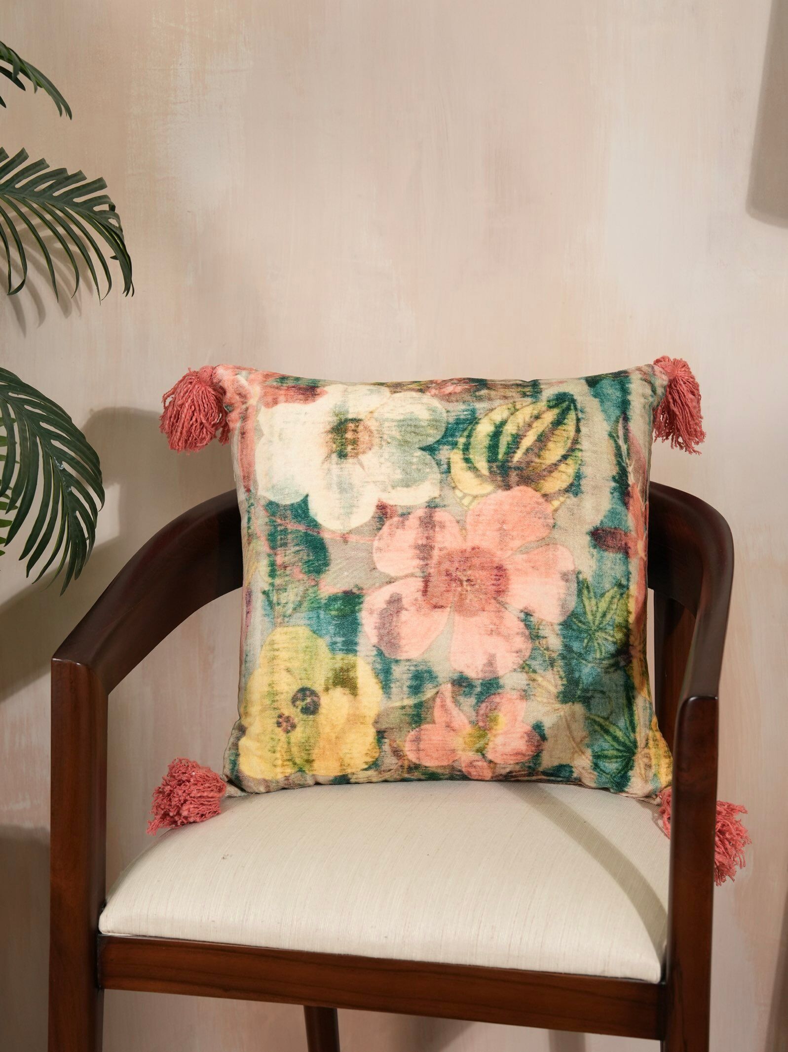 Opulent Flora Velvet Cushion Cover